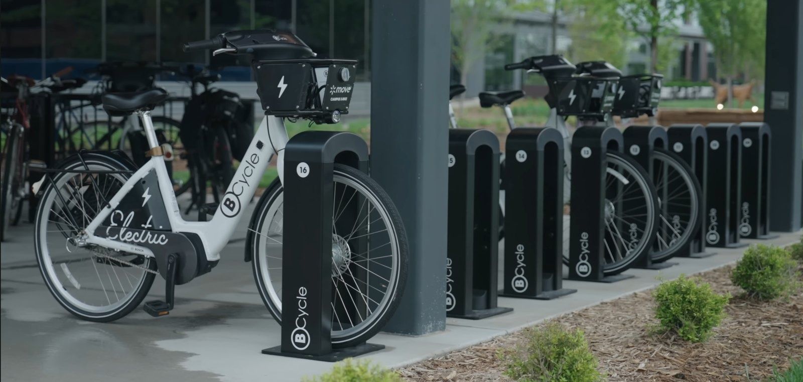 Walmart: Bike racks with e-bikes