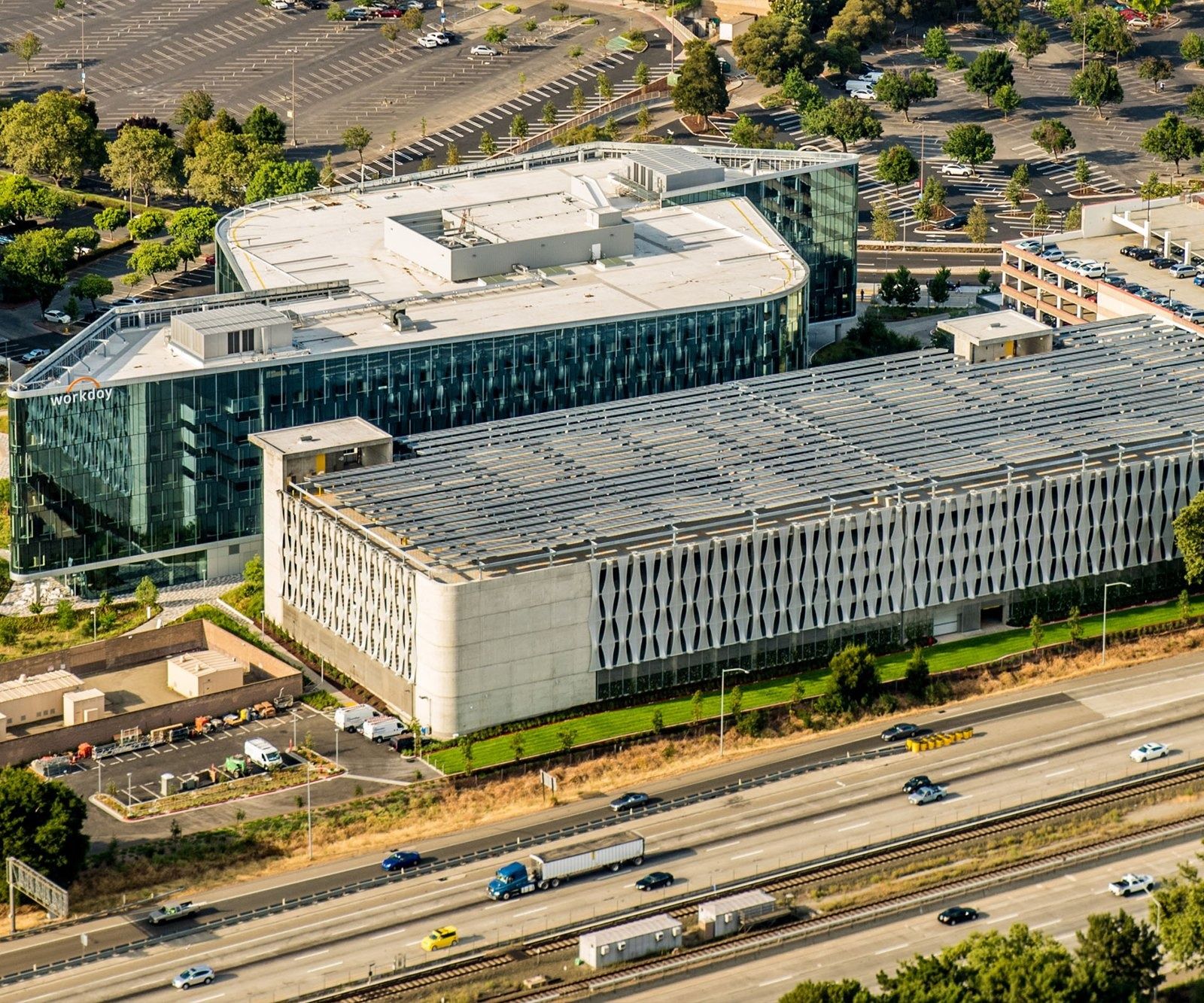 Workday: Solar panels on the parking structure next to the HQ